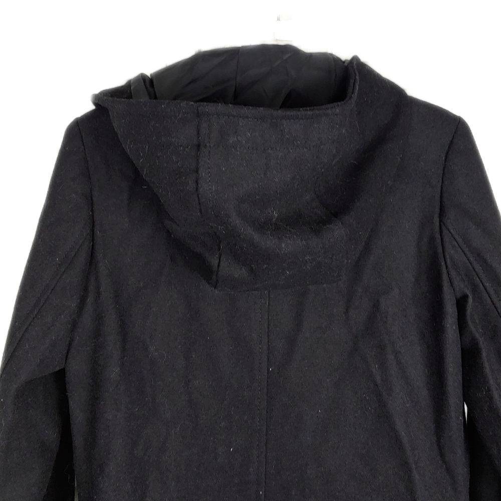 NEW Merona Womens Black Wool HOODED Full Zip Multi Pocket Cozy Jacket - Picture 10 of 10